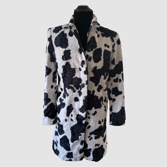 Cache Jackets & Blazers - Vintage 90s Cache Cow Faux Fur Trench Coat